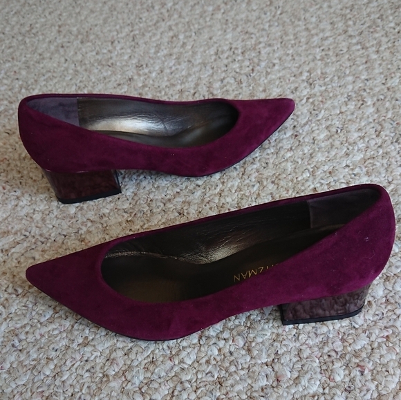 The STUART POWER BLOCK pump heels in rich burgundy size 6M - Picture 4 of 15